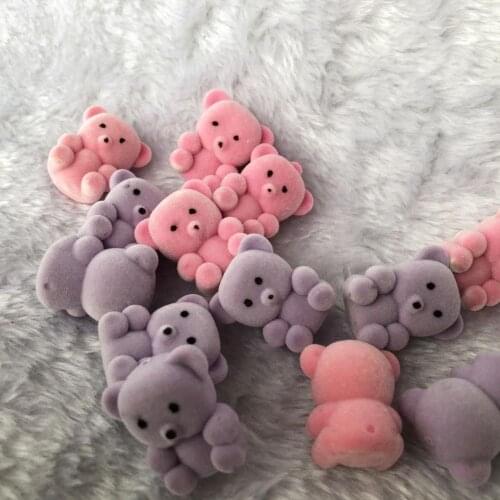 20PC Cute Flocking Doll keychain Little bear Plush Doll Bag Hanging Ornaments Plush Keychains Kids Toy Gifts Accessories