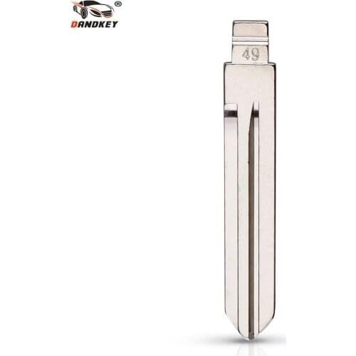 Dandkey 10Pcs/lot 49# Metal Flip KD Uncut Blade Remote Key Blank Blade Blade Type # 49 New For Nissan Key NSN14 Right Blade