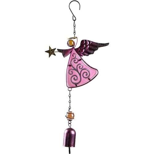 Wind Chime Decorative Unique Angle Pattern Design Metal Outdoor Angel Wind-bell Indoor Hanging Decoration