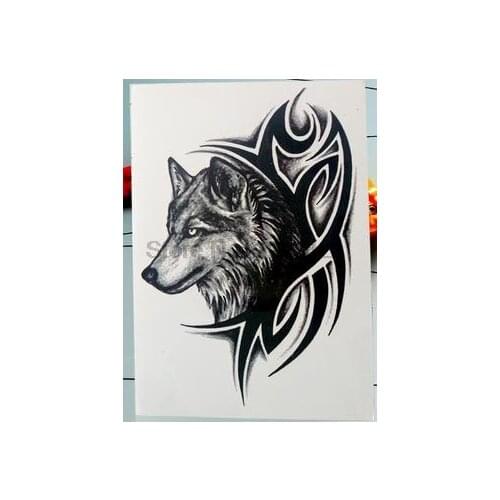 By dhl or ems 1000pcs Water Transfer fake tattoo Waterproof Temporary Tattoo sticker wolf tattoo flash tattoo 12*19cm new