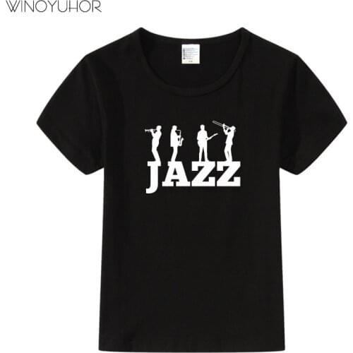 Kids Jazz Music Print T Shirt Children Summer Short Sleeve Tops Baby Boys Girls Funny T-shirt Jazz Lover Gift Toddler Tops Tee