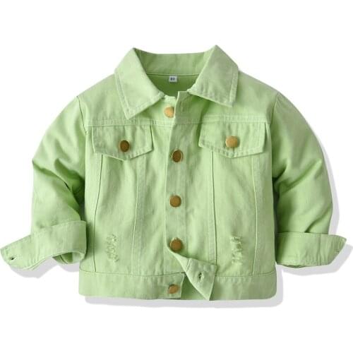 Tem Doger Fashion Autumn Winter Kids Girls Boys Denim Jacket Coat Toddler Long Sleeve Ripped Tops Outerwear Children Clothing