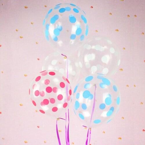100pcs/lot Latex balloons 12 inch printed dot clear balloon wedding birthday party decoration transparent round dots balloons