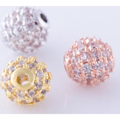 1pcs Famous Brand Shining Zircon Pave Beads For Jewelry Making Diy European Crafts Wholesale Czech Beads Bijoux Abalorios