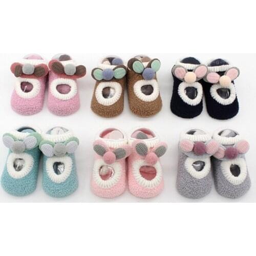 Cute Newborn Baby Socks Shoes Warm Cotton Baby Girl Boy Socks Infant Toddler Anti Slip Floor Socks Kids Socks for 0-1T Baby