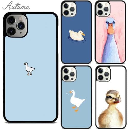 Cute Cartoon Duck Phone Case for iPhone 11 12 Pro Max mini X XR XS SE 2020 5 6S 7 8 Plus Samsung Galaxy S8 S9 S10 Cover shell