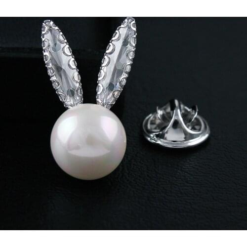 Fashion Small Cute Animal Rabbit Brooch For Hat Clothes Accessories High Quatliy Metal Hijab Lapel Collar Pins Wholesale