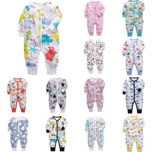 Fashion Newborn Infant Baby Boys Girls Long Sleeve Breathable Cotton Cartoon Printed Playsuit One-peice Jumpsuit Clothing#p4