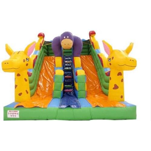 Inflatable double line bouncer slide outdoor fun pvc inflatable slide playground used