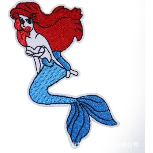 50pcs/Lot Embroidery Patches Letters Clothing Decoration Accessories Mermaid Diy Iron Heat Transfer Applique Iron Ons