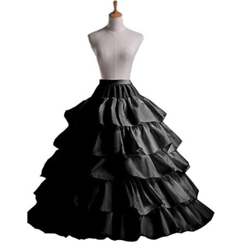 Brand New Petticoats with Ruffles White/Black/Red Ball Gown 4 Hoops 5 Layers Slip Underskirt Crinoline For Wedding/Formal Dress