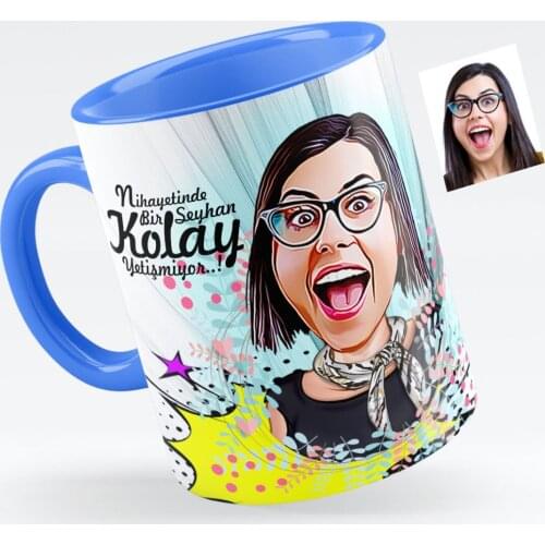 Personalized Women 'S Caricature Of Blue Mug cup-8