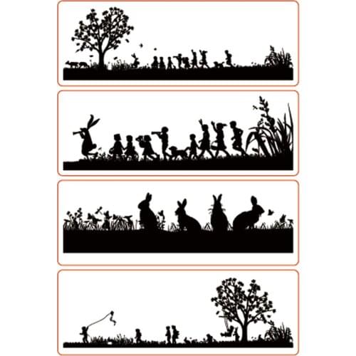 ZFPARTY Bunny and children Transparent Clear Silicone Stamp/Seal for DIY scrapbooking/photo album Decorative