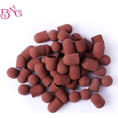 BNG 50pcs/lot 16*25mm Sanding Bands Block Caps Without Grip Manicure Pedicure Tools Electric Nail Drill Polishing Accessories