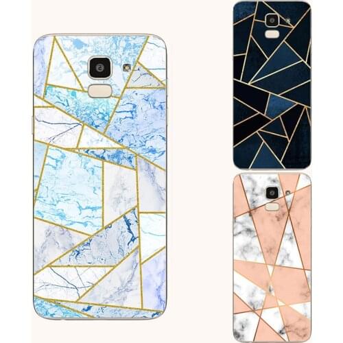 Geometric Water color Marble silicone phone case For Samsung Galaxy J2 J3 J4 J5 J6 J7 J8 Neo Plus 2017 2018 aesthetic phone case