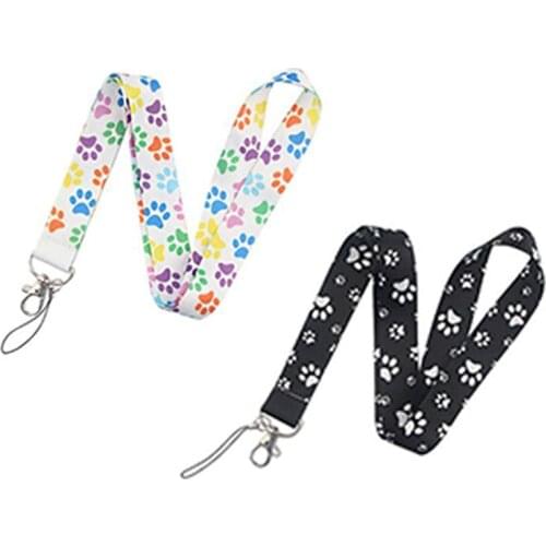 The Footprints Of Cute Dog Style Terylene Phone Strap Women And Men Mobile Phone Key Neck Lanyard For Students