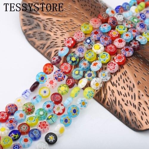New Colorful Lampwork Beads Mixed Color Fisheye Flower Pattern Glass Beads For Jewelry Making Bracelet Necklace DIY Accessories