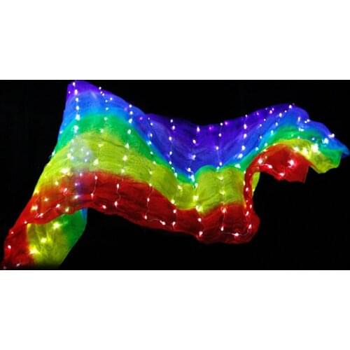 Belly Dance LED Silk Scarf New Halloween Costumes Colorful Scarf Stage Props Costume Accessories