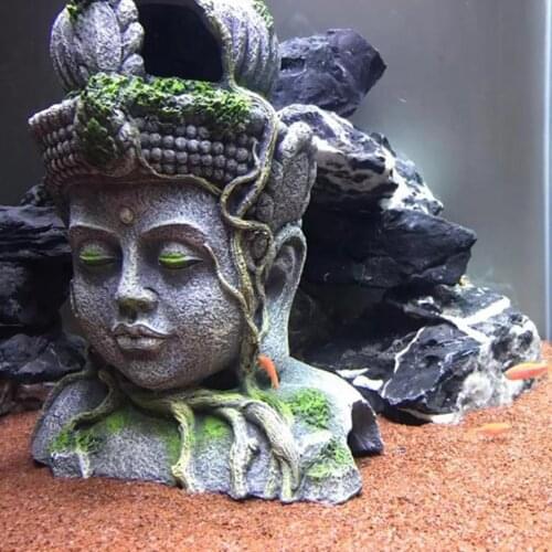Aquarium Decoration Buddha Statue Sculpture Fish Tank Fishbowl Decor Shelter