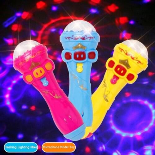 Funny Lighting Toys Kids Jouet Bebe Flash Microphone Model Cute Mini Wireless Music Karaoke Luminous Toys for Baby Model Gift
