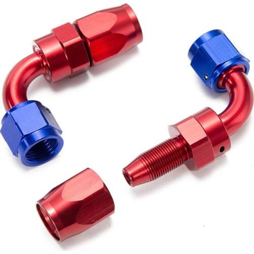 10PCS/LOT AN08 Oil cooling fuel Gas Line 8AN 90 degree Aluminum Swivel Reusable Hose End Fitting