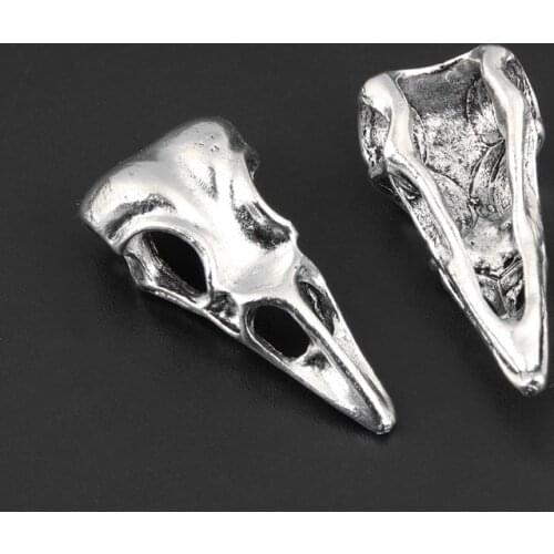 10pcs Silver Color 30x13.5mm Bird Beak Charms Skull Pendant Fit DIY Jewelry Making Handcrafted Accessories