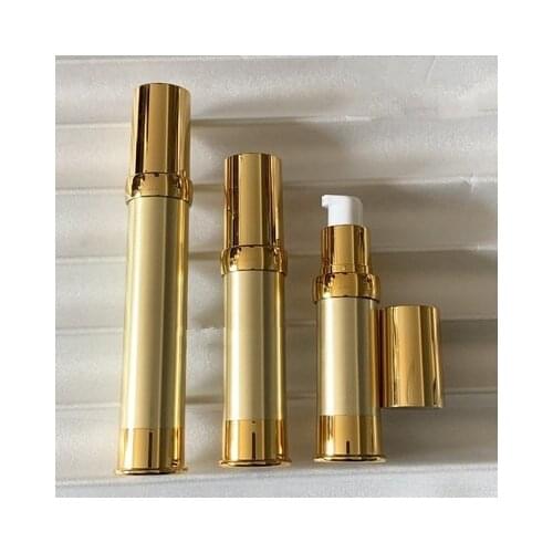 10PC Luxury Gold Silver Empty Airless Pump bottles Mini Portable Vacuum Cosmetic Lotion Treatment Travel bottle