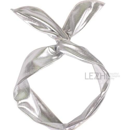 2021 new PU leather fabric cute DIY bunny ear rabbit ear fashion headband party bow headband hairbands