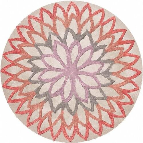 3D Floral Pattern Round Carpet for Living Room Computer Chair Area Rug Children Play Tent Floor Mat Cloakroom Rugs And Carpets