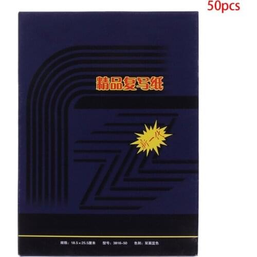 50 Sheets Double Sided Carbon Copier Stencil Transfer Paper Stationery Supplies 16K Dark Blue Thin Type Stationery
