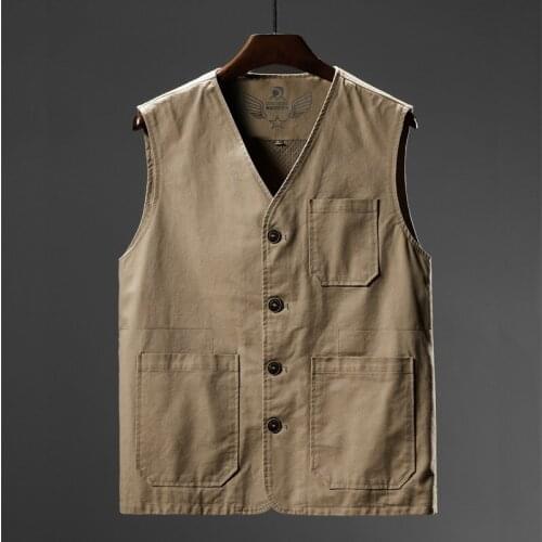 9802 Casual 8XL Fishing Outdoor Vest Coat For Men Inside Pocket Sleeveless Golf Multi-Pocket Cargo Classic Simple Male Waistcoat