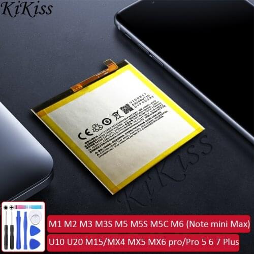 Battery For Meizu M1 M2 M3 M3S M5 M5S M5C M6 (Note mini Max M 5s/5c)/Meilan U10 U20 M15/MX4 MX5 MX6 pro/Pro 5 6 7 Plus/Note5