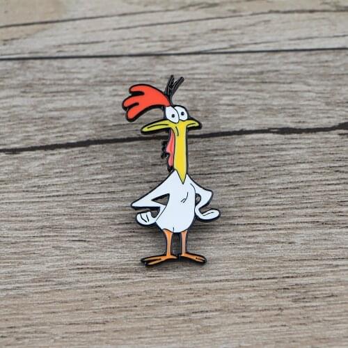BG695 Anime Funny Chicken and Cow Enamel Pins Custom Brooches Lapel Pin Shirt Bag Badge Jewelry Gift For Kids Friends