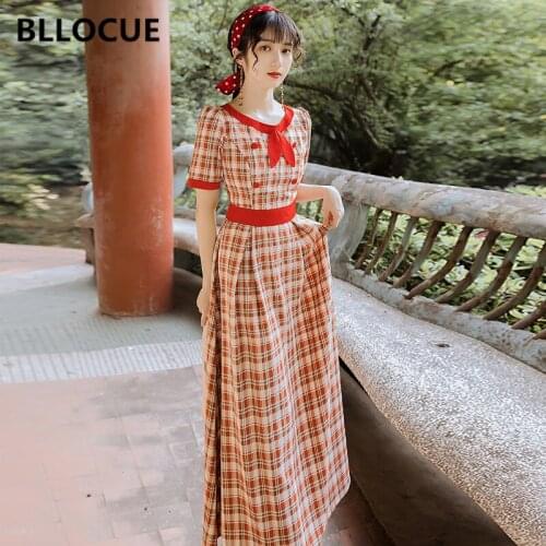 Летние платья в клетку BLLOCUE China At AliExpress