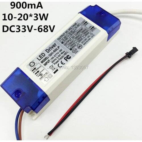 5 Pieces 30W 40W 50W 60W 10-20x3W 900mA LED Driver DC33-68V High Power LED Powr Supply For Floodlight
