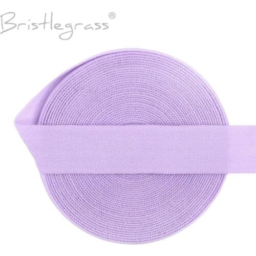 BRISTLEGRASS 2 5 Yard 5/8" 15mm Solid Matte Non-Shiny FOE Foldover Elastic Spandex Band Hair Tie Headband Dress Lace Trim Sewing