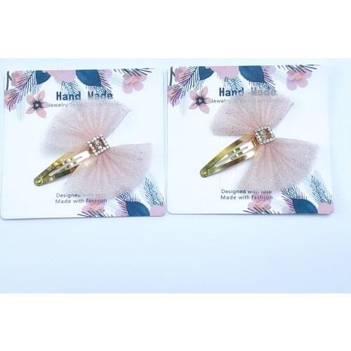 Boutique ins 10pcs Fashion Cute Rhinestone Bow Snap Clips Glitter Gauze Bowknot Barrettes Princesss Headwear Hair Accessories