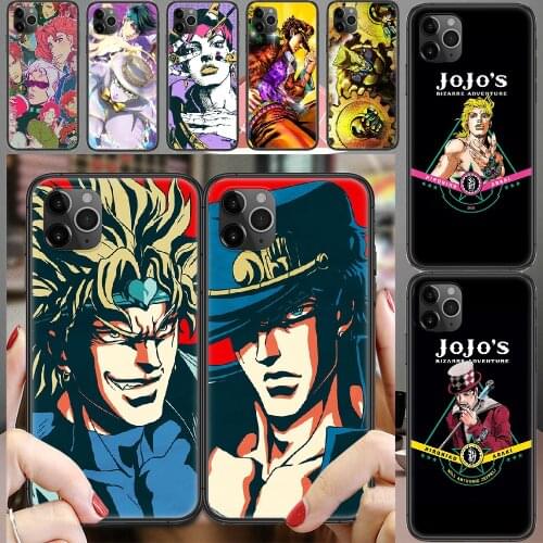 JOJO Bizarre Adventure Anime Phone Case Cover Hull For iphone 5 5s se 2 6 6s 7 8 12 mini plus X XS XR 11 PRO MAX black trend