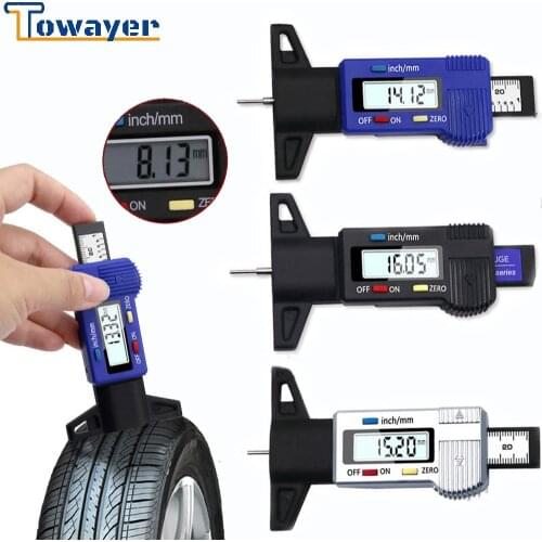 Digital Car Tyre Tire Tread Depth Gauge Meter Measurer Tool Caliper Thickness Gauges Tread Brake Pad Shoe Tire Monitoring System