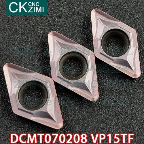DCMT070208 VP15TF Carbide inserts External Internal Turning inserts Tools CNC Metal Lathe cutter Tools DCMT for stainless steel