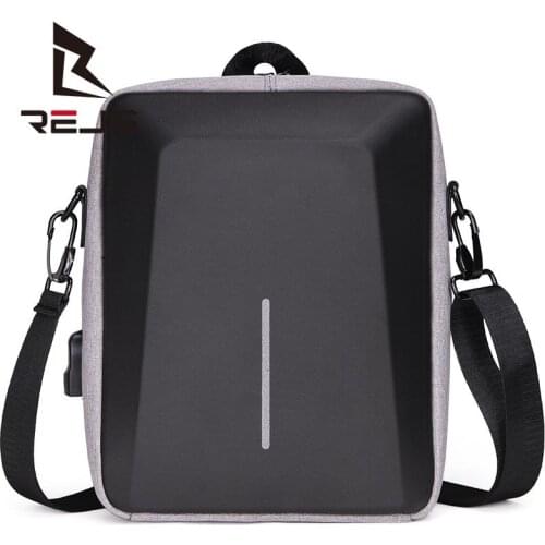 REJS LANGT 2021 Business Shoulder Bags for Men Usb External Charge Crossbody Sholder Bag Anti-Theft Travel Messenger Bags