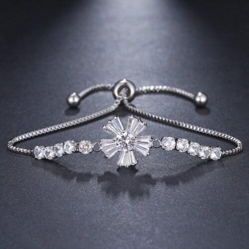 Ekopdee New Trendy Luxury Zircon Bracelet For Women Gold Silver Color Natural Crystal Bracelet Stone Elegant Wedding Jewelry New