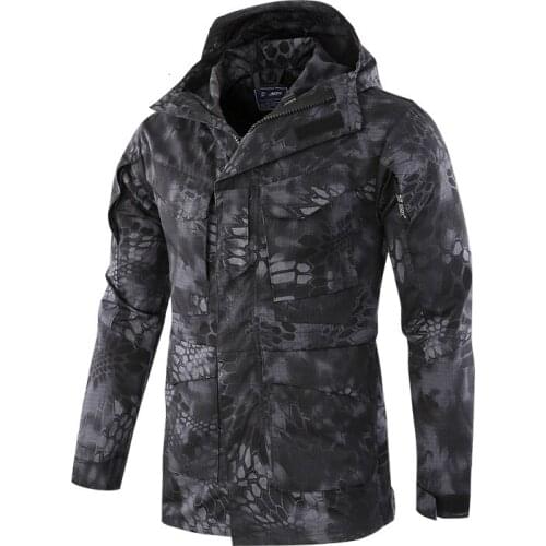 ESDY Softshell Tactical Jacket Hunting Clothes Outdoor Sport Sets Men Camouflage Military Coats For Camping Hiking Hooded Jacket