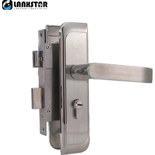 Europe Style Genuine 304 Stainless Steel Interior Door Handle Lock Bedroom 50 Size Anti Insert Handle-lock