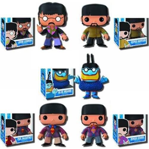 Funko ROCK The Beatles Toys John Lennon Paul MCcARTNEY GEORGE HARRISON RINGO STARR BLUE MEANIE Vinyl Action FigureToy