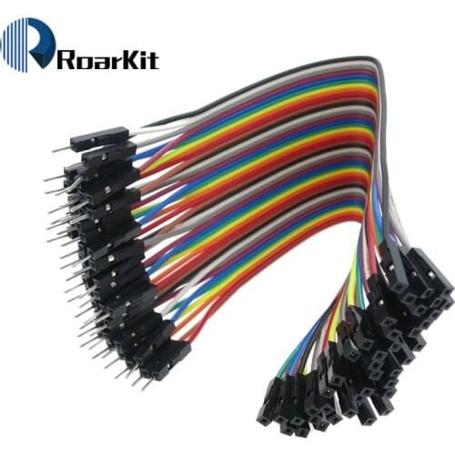 Free Shipping 40pcs dupont cable jumper wire dupont line Male to Female dupont line 2.54MM 20cm 1P-1P for arduino