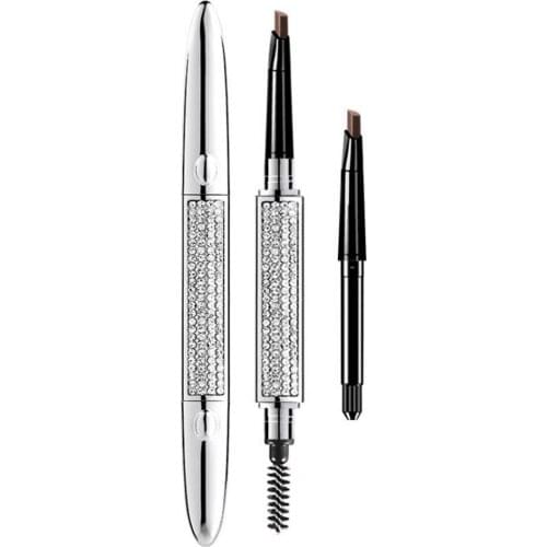 New Triangle Eyebrow Pencil Shining Diamond Shape Lasting Waterproof Color Non-Makeup with Brush Gift Refill Brow Brush