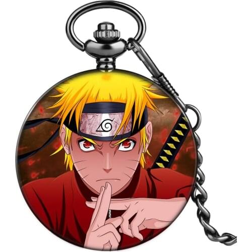 Creative Japanese Cartoon Man Design Comic Pocket Watch Men Women Pendant Necklace Chain Alloy Clock Hot Sale Male Watch P4448C