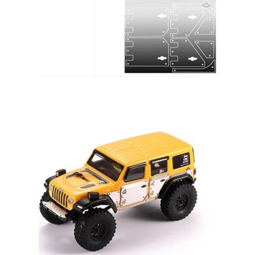 DJ 1/24 Scale Climbing Car Axial SCX24 Large Enclosure Jeep Wrangler Metal Decorative Sheet Anti-Skid Plate Remote Control Car M