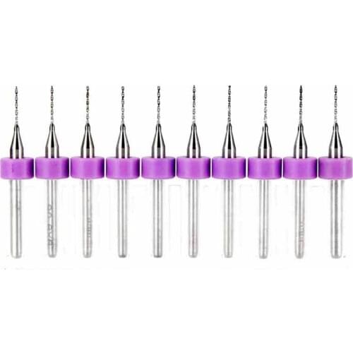 1/8 Shank Carbide PCB Rotary Tool Jewelry CNC Engraving Drill Bits Set, 10Pcs PCB Print Circuit Board Carbide Micro Drill Bits